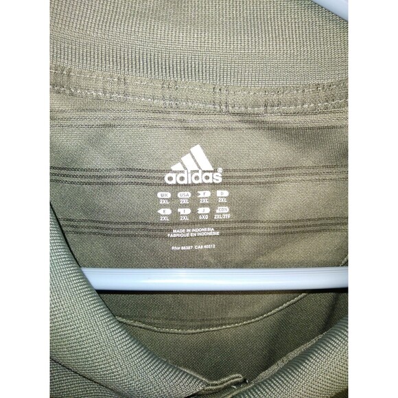 Adidas Polo Shirt Mens 2xl Green Stripe - Picture 4 of 8